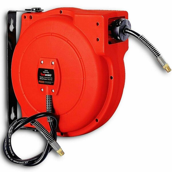 Reelworks 0.25 in. x 33 ft. Retractable Air-Hose Reel RE564737